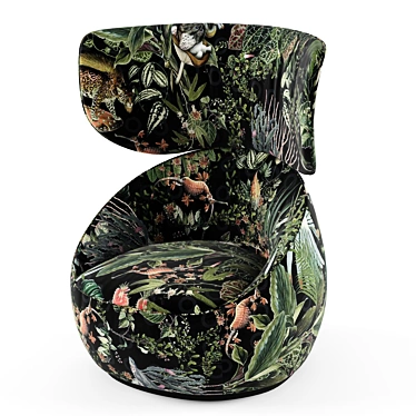 Exquisite Extinct Velvet Armchair 3D model image 1 