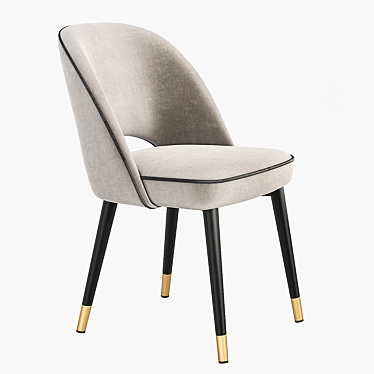 Elegant Eichholtz CLIFF Velvet Dining Chair 3D model image 1 