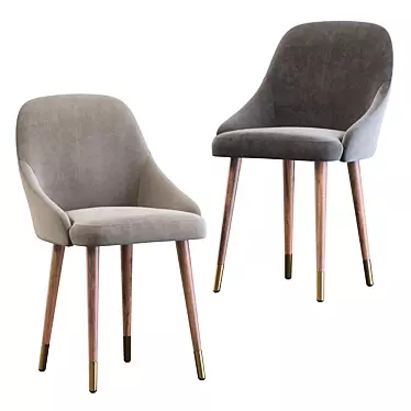 Plush Modern Velvet Chair 3D model image 1 