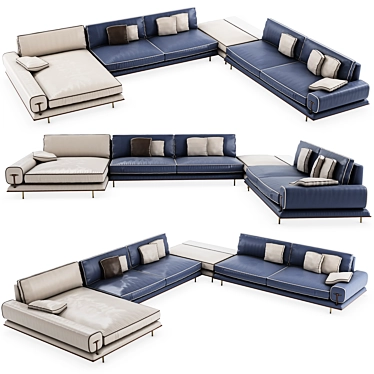 Elegance Redefined: Turri BLUES Modular Sofa 3D model image 1 