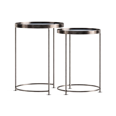 Rustic Nest Table Set: Yosemite Ripon 3D model image 1 