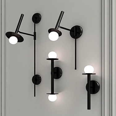 Elegant Nodes Wall Lamps 3D model image 1 