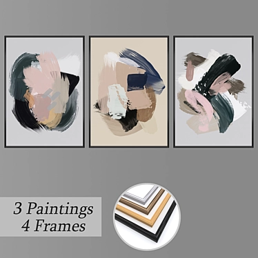 Artistic Wall Painting Set 3D model image 1 