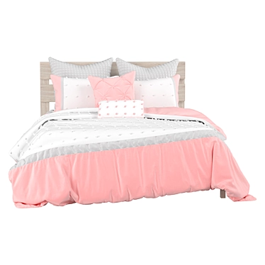 Title: 7-Piece Bed and Duvet Pillow Set 3D model image 1 