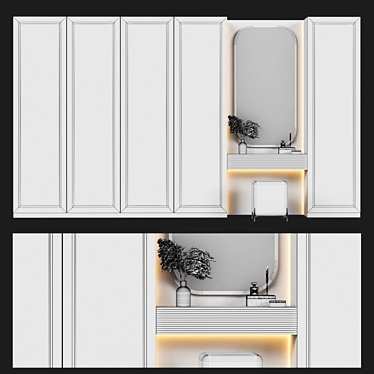 Modern Hallway Wardrobe 3D model image 1 