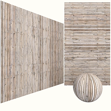 Vintage Timber: High-Res Textured Planks 3D model image 1 