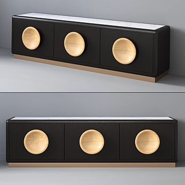 Luxurious Collins TV Cabinet: Oak, Bronze Finish 3D model image 1 