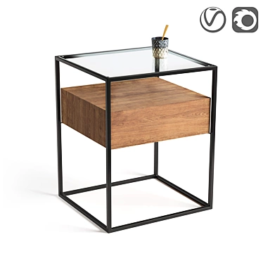 Agura Bedside Table - Stylish and Modern 3D model image 1 