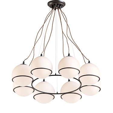 Elegant Periwinkle Ball Chandelier 3D model image 1 