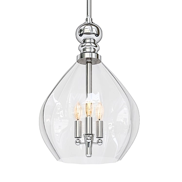 Houten 11: Sleek Brushed Nickel Pendant 3D model image 1 