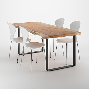 Elegant Dining Table 02 3D model image 1 