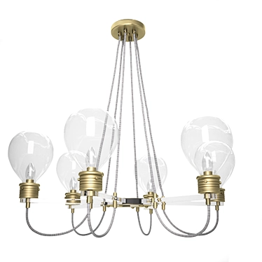 Elegant Glass Chandelier 3D model image 1 