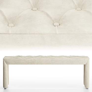Luxury Bed Bench with Tufted Upholstery 3D model image 1 