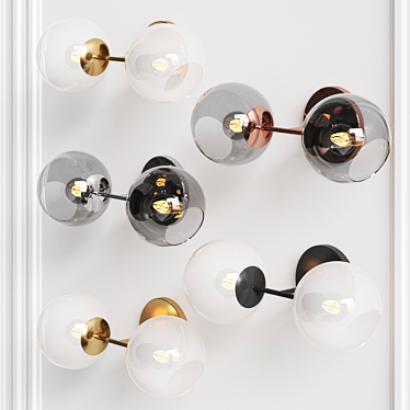 Staggered Glass 2-Light Sconce 3D model image 1 