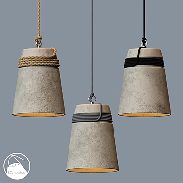 Elegant Stone Bell Chandelier 3D model image 1 