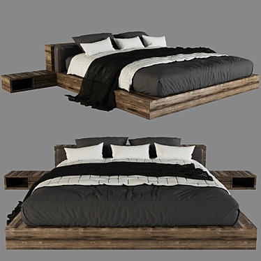 Modern Comfort: Hi-Tech Bed 3D model image 1 