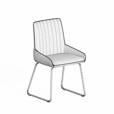 Elegant Velvet Upholstered Dining Chair 3D model image 1 