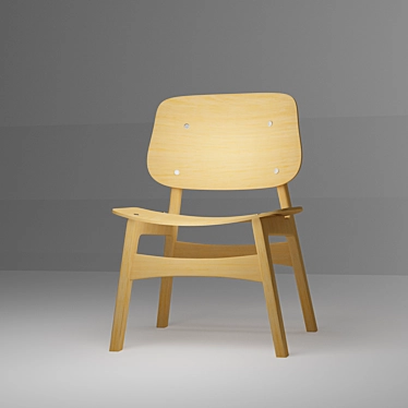 Rustic Wooden Chair 3D model image 1 