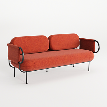 Nave Lounge 2-Seat: Stylish Seating Solution 3D model image 1 