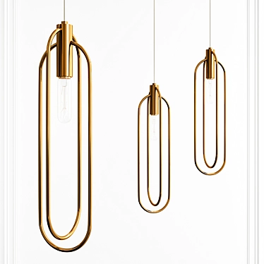 Brass Tube Hanger: Sleek & Stylish 3D model image 1 