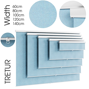 TRETUR: Ikea Blue Block-Out Roller Blind 3D model image 1 