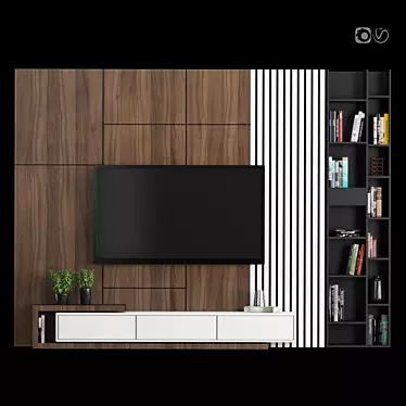 Modular TV Wall Unit 3D model image 1 