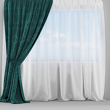 Elegance Unwrapped: Curtain Model 3D model image 1 