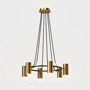 Luxury 6-Lamp Unity Chandelier 3D model image 1 