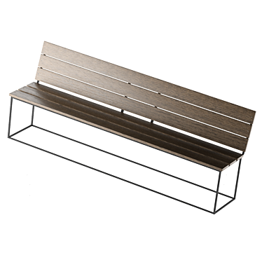 Metal and Wood Outdoor Bench 3D model image 1 