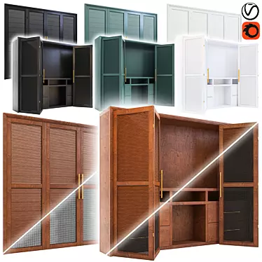 Versatile Wardrobe Set with Cover Options 3D model image 1 