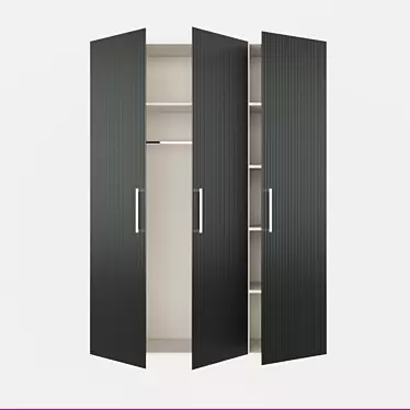 Corrugated Door Wardrobe 3D model image 1 