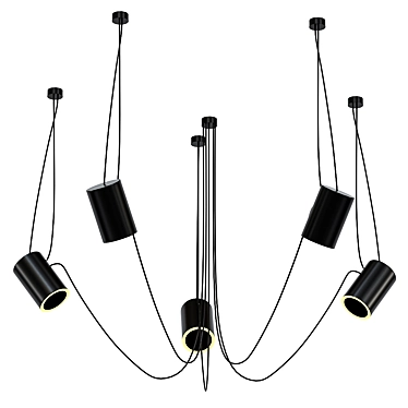  Sleek Hanging Lamp: DUBU 9028 Shilo 3D model image 1 