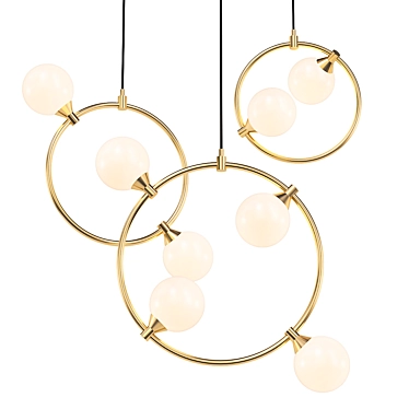 Elegant Circlet Pendant Lighting 3D model image 1 