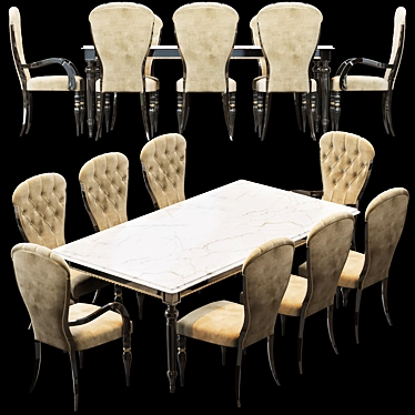 Elegant 7-Piece Dining Set 3D model image 1 