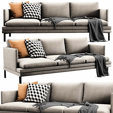 Sleek Zanotta William Sofa: Modern Style & Comfort 3D model image 1 