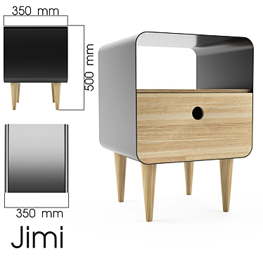 Jimi Wood Metal Cabinet - Stylish Storage Solution 3D model image 1 
