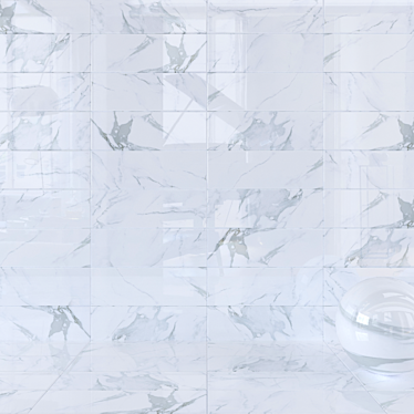 Luxury Marble Wall Tiles: Borghini Bianco Set 3D model image 1 
