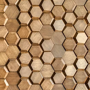 Honeycomb Wood Wall Art 3D model image 1 