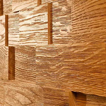 Rustic Brush Wood Wall Panel 3D model image 1 