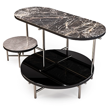 Modern Bronze Coffee Tables - Minotti Torii 3D model image 1 
