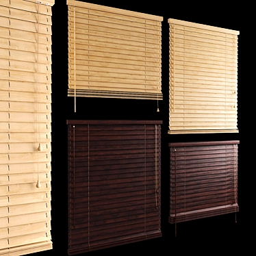 Bamboo Bliss: Stylish Horizontal Blinds 3D model image 1 