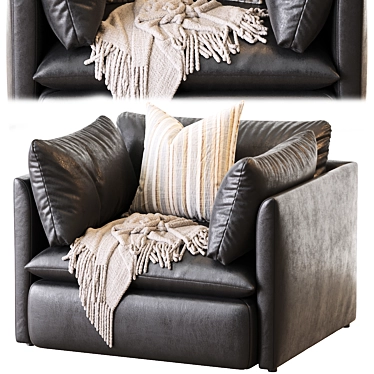Cozy Leather Armchair 3D model image 1 