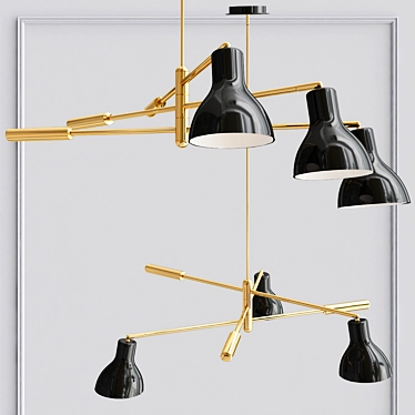 Elegant Kace 3 Arm Chandelier 3D model image 1 