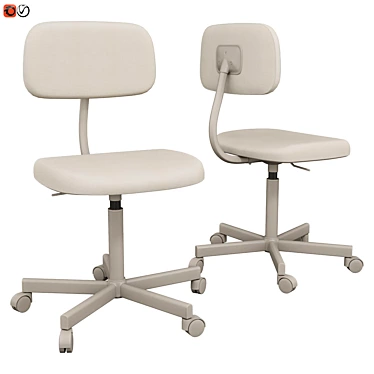 Ergonomic Beige Work Chair 3D model image 1 