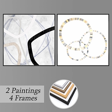 Artistic Wall Paintings Bundle 3D model image 1 