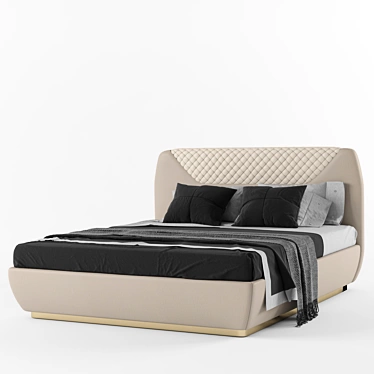 Grilli Quadro Double Bed: Sleek and Modern Elegance 3D model image 1 