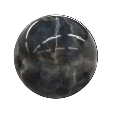 Elegant Black Marble Slab 3D model image 1 