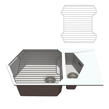 Metal Grill Sink KitKraken 3D model image 1 