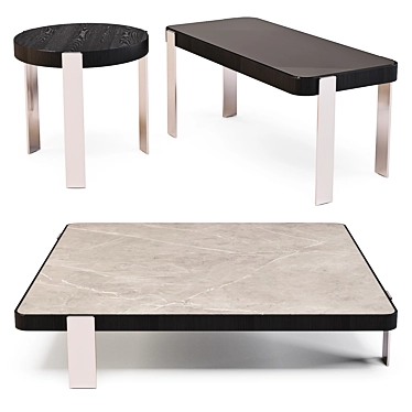 Title: Minotti Mattia: Elegant Coffee Tables Set 3D model image 1 
