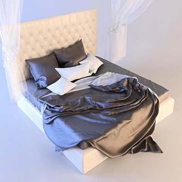 AXALI Double Bed: Sleek Design, UV Mapped & Corona Render 3D model image 1 
